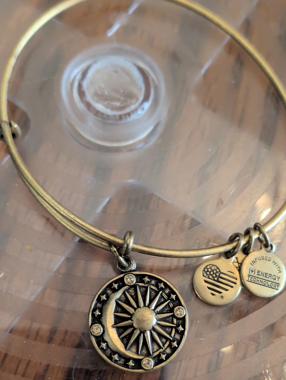 Alex and Ani Antique Gold Cosmic Balance Charm Bangle